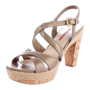 Prada Sport Leather Espadrille Sandals